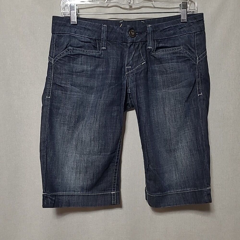 William Rast Lisa Long Short Womens Size 26 Cotton Bermuda Denim Blue USA